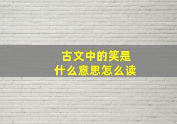 古文中的笑是什么意思怎么读