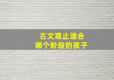 古文观止适合哪个阶段的孩子