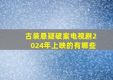 古装悬疑破案电视剧2024年上映的有哪些