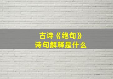 古诗《绝句》诗句解释是什么