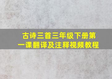 古诗三首三年级下册第一课翻译及注释视频教程