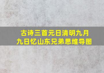 古诗三首元日清明九月九日忆山东兄弟思维导图