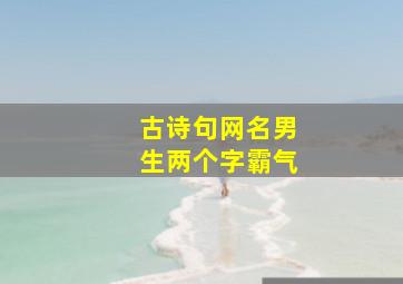 古诗句网名男生两个字霸气