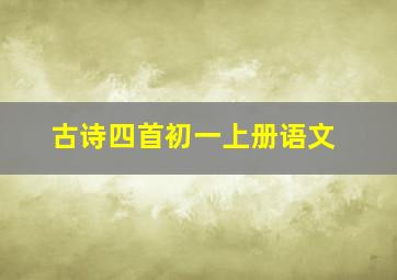 古诗四首初一上册语文