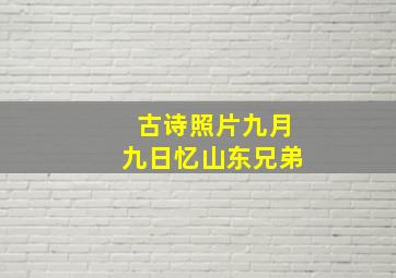 古诗照片九月九日忆山东兄弟