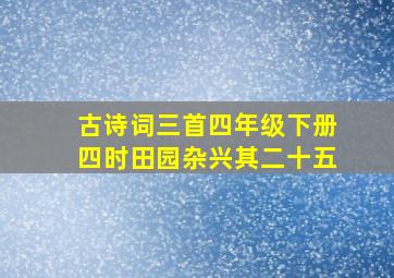 古诗词三首四年级下册四时田园杂兴其二十五