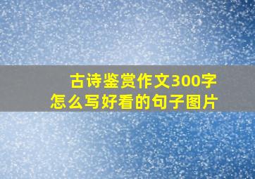 古诗鉴赏作文300字怎么写好看的句子图片