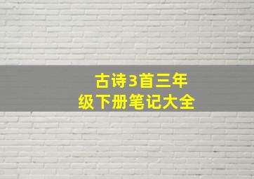 古诗3首三年级下册笔记大全