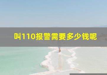 叫110报警需要多少钱呢