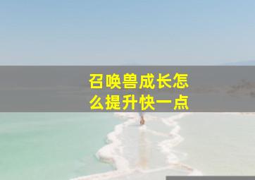 召唤兽成长怎么提升快一点