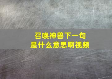 召唤神兽下一句是什么意思啊视频