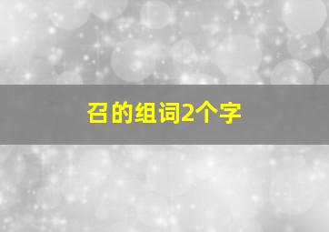 召的组词2个字