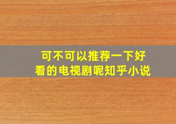 可不可以推荐一下好看的电视剧呢知乎小说