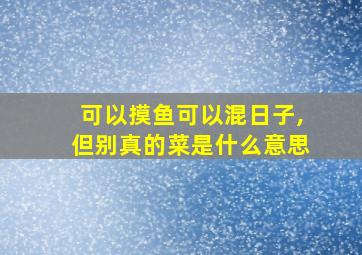 可以摸鱼可以混日子,但别真的菜是什么意思