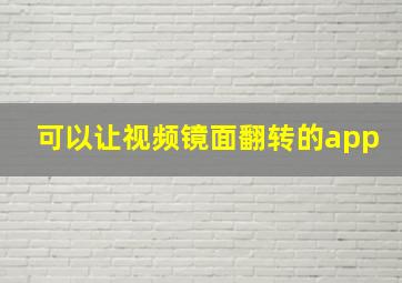 可以让视频镜面翻转的app