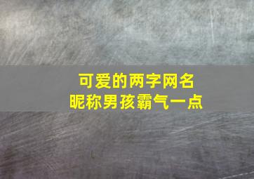 可爱的两字网名昵称男孩霸气一点