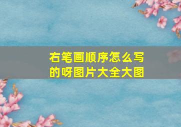 右笔画顺序怎么写的呀图片大全大图