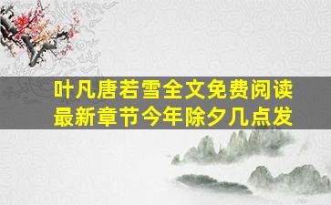 叶凡唐若雪全文免费阅读最新章节今年除夕几点发