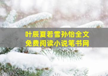 叶辰夏若雪孙怡全文免费阅读小说笔书网