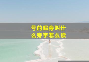 号的偏旁叫什么旁字怎么读