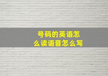 号码的英语怎么读语音怎么写