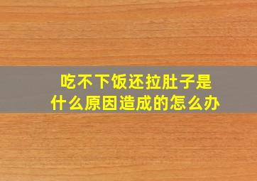 吃不下饭还拉肚子是什么原因造成的怎么办