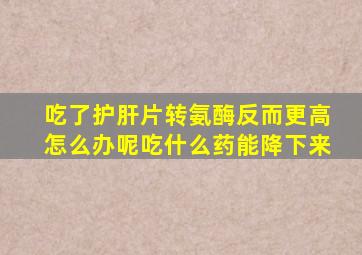 吃了护肝片转氨酶反而更高怎么办呢吃什么药能降下来