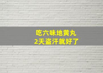 吃六味地黄丸2天盗汗就好了