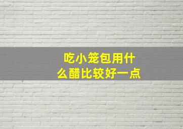 吃小笼包用什么醋比较好一点