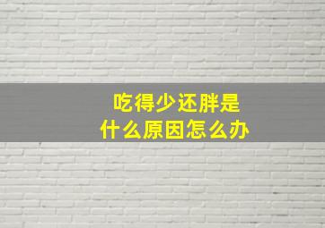 吃得少还胖是什么原因怎么办