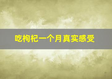 吃枸杞一个月真实感受