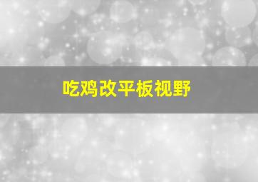 吃鸡改平板视野