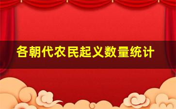 各朝代农民起义数量统计