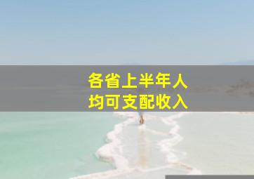 各省上半年人均可支配收入