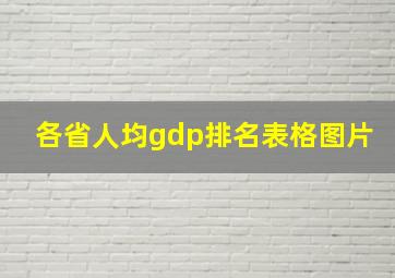 各省人均gdp排名表格图片