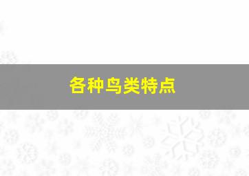 各种鸟类特点