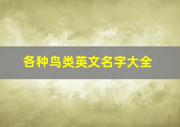 各种鸟类英文名字大全