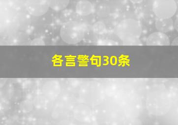 各言警句30条