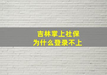 吉林掌上社保为什么登录不上