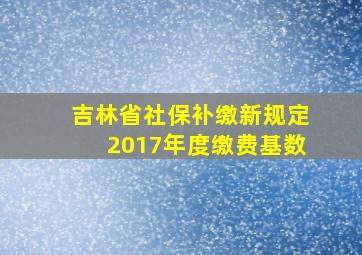 吉林省社保补缴新规定2017年度缴费基数