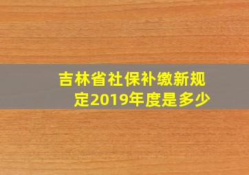 吉林省社保补缴新规定2019年度是多少