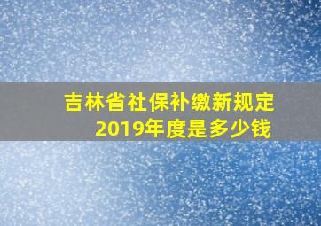 吉林省社保补缴新规定2019年度是多少钱