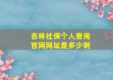 吉林社保个人查询官网网址是多少啊