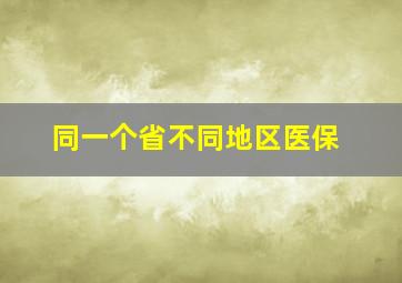 同一个省不同地区医保