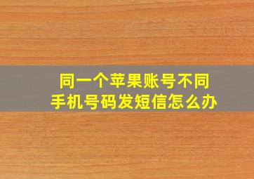 同一个苹果账号不同手机号码发短信怎么办