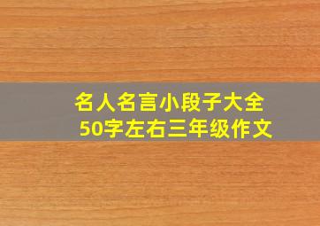 名人名言小段子大全50字左右三年级作文