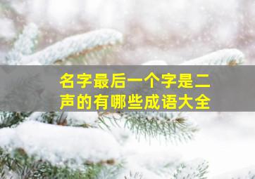 名字最后一个字是二声的有哪些成语大全