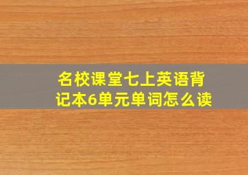 名校课堂七上英语背记本6单元单词怎么读