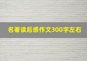 名著读后感作文300字左右