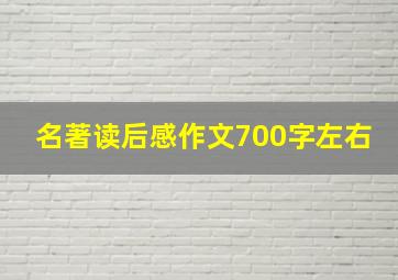 名著读后感作文700字左右